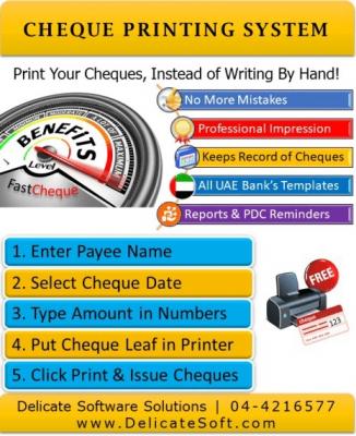 Best Cheque Printing Software with Free Printer in Dubai,UAE