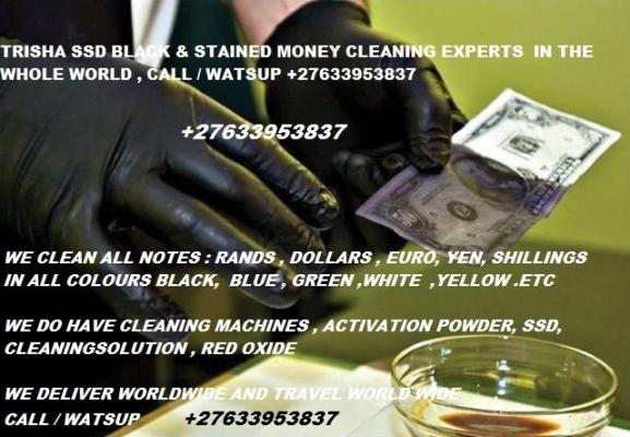 We sell SSD Chemical Solution used to clean all type of blackened, tainted and defaced bank notes Call +27633953837