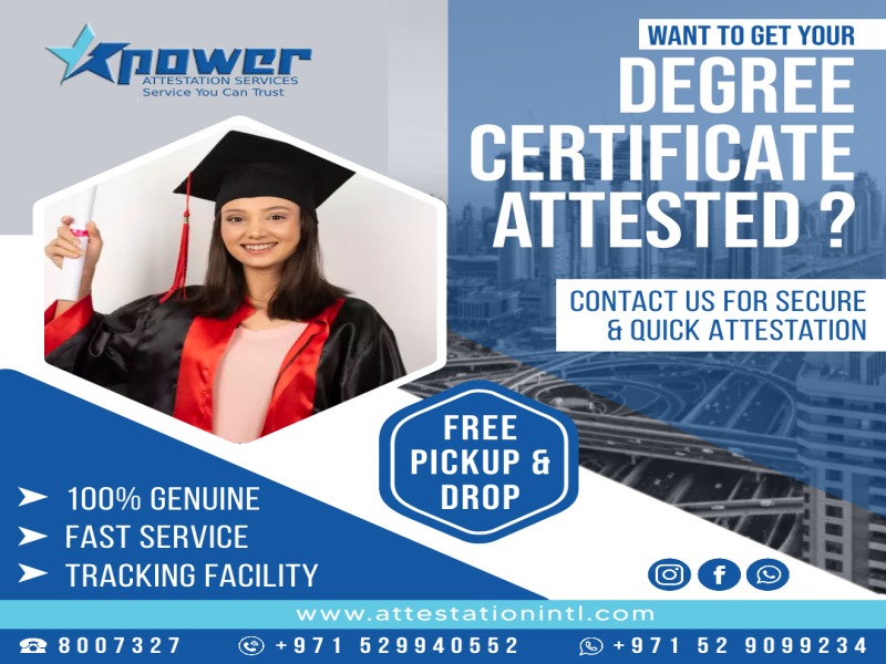 Degree certificate attestation in dubai