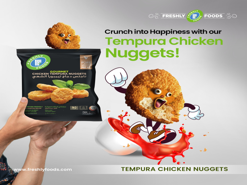 Tempura chicken nuggets from Freshly Foods.
